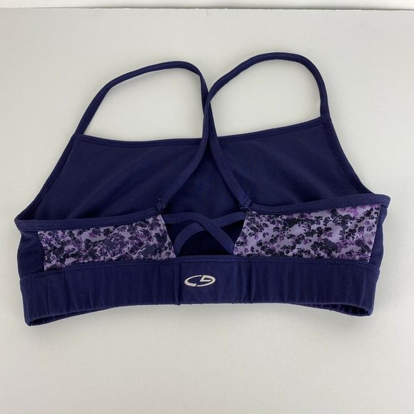 Champion Purple Printed Athletic Sports Bra Gym M - Picture 5 of 7